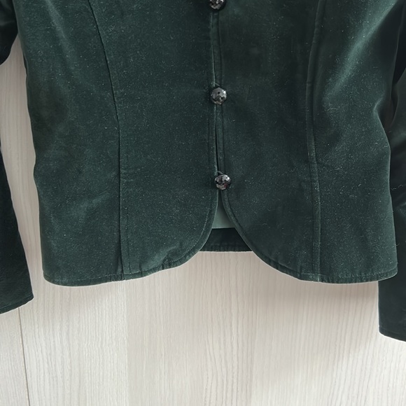 Vintage 70’s YSL Rive Gauche velours high neck blazer size 38 ( 4/6) emerald - Picture 7 of 12
